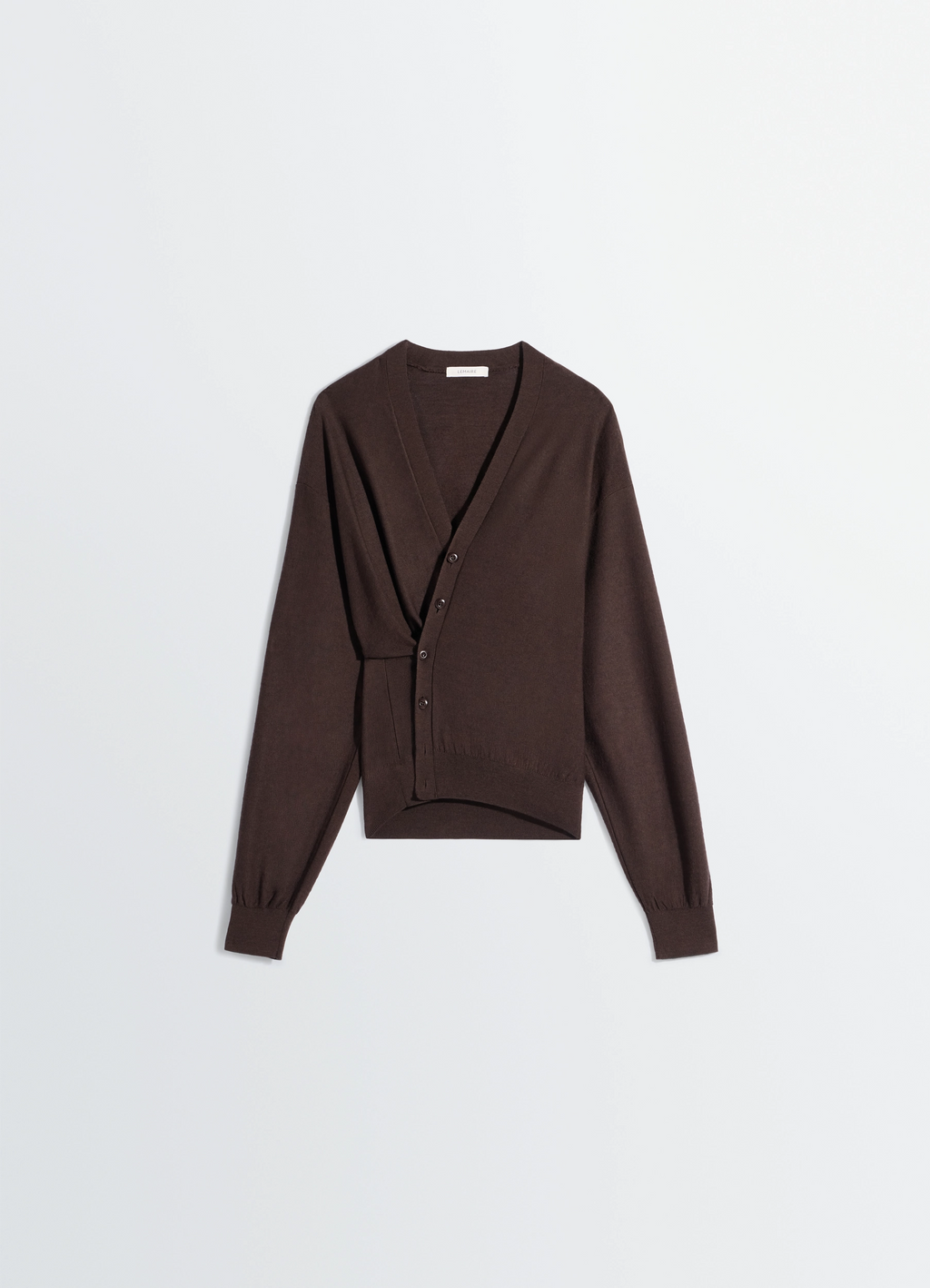 TWISTED CARDIGAN IN MERINO BLEND - Dark Cacao - Merino Blend