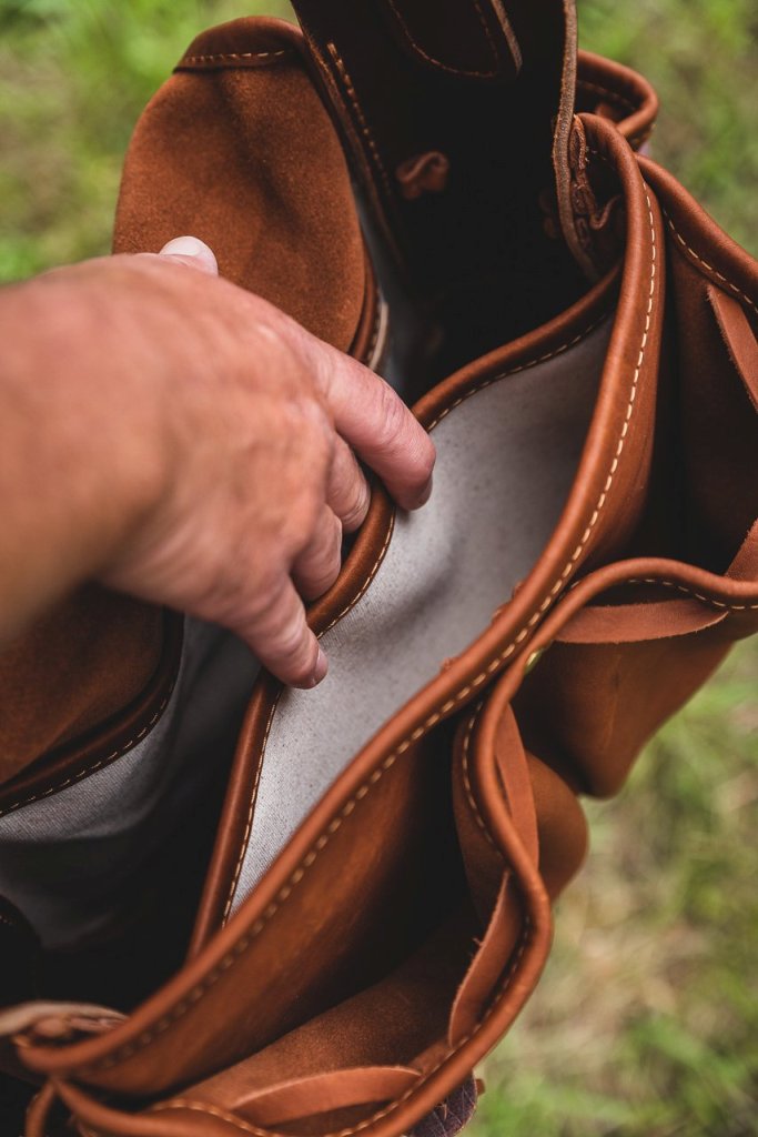 Sac du Berger n°4 large leather bag for men, made in France