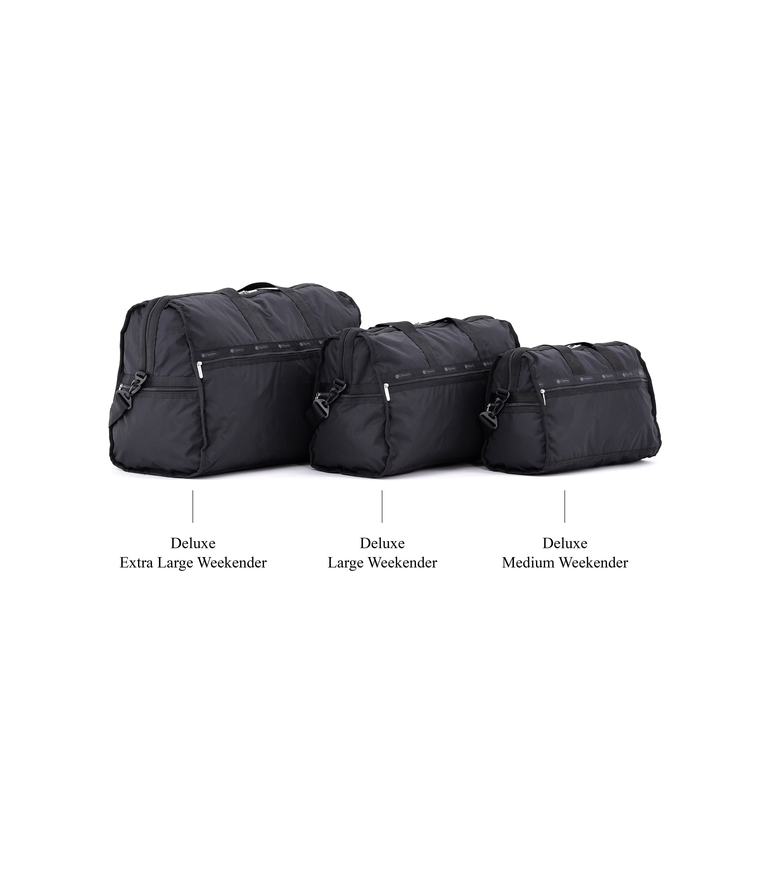 Solid Black Deluxe Large Weekender | Adventure Awaits | LeSportsac
