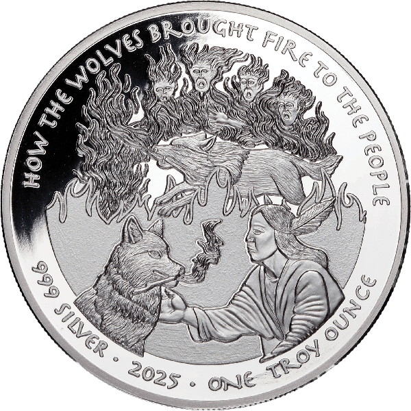 2025 Oglala Lakota Sioux 1 oz. Silver $1 Legend of the Fire Wolf
