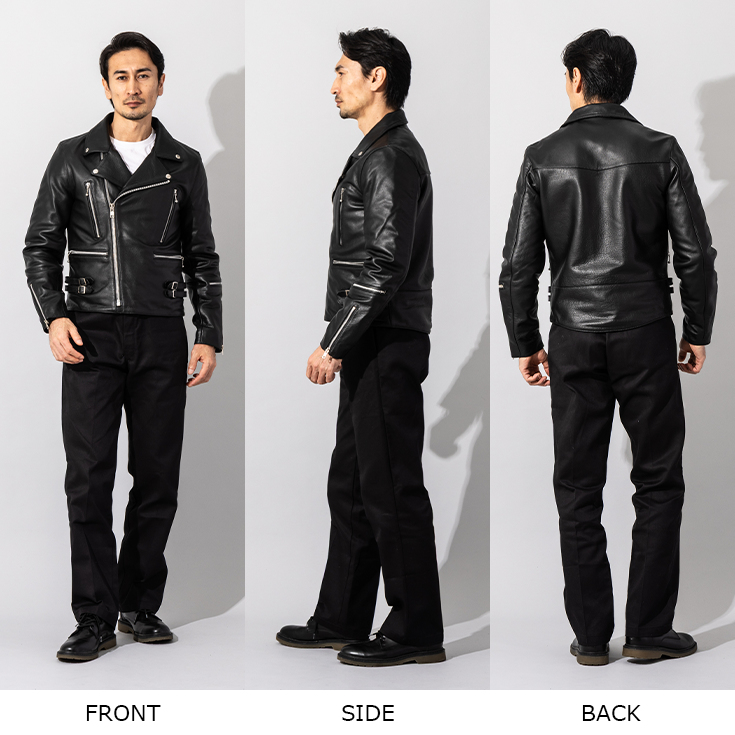 Horn Works 本革 UKタイプ ダブルライダースジャケット メンズ ホーン