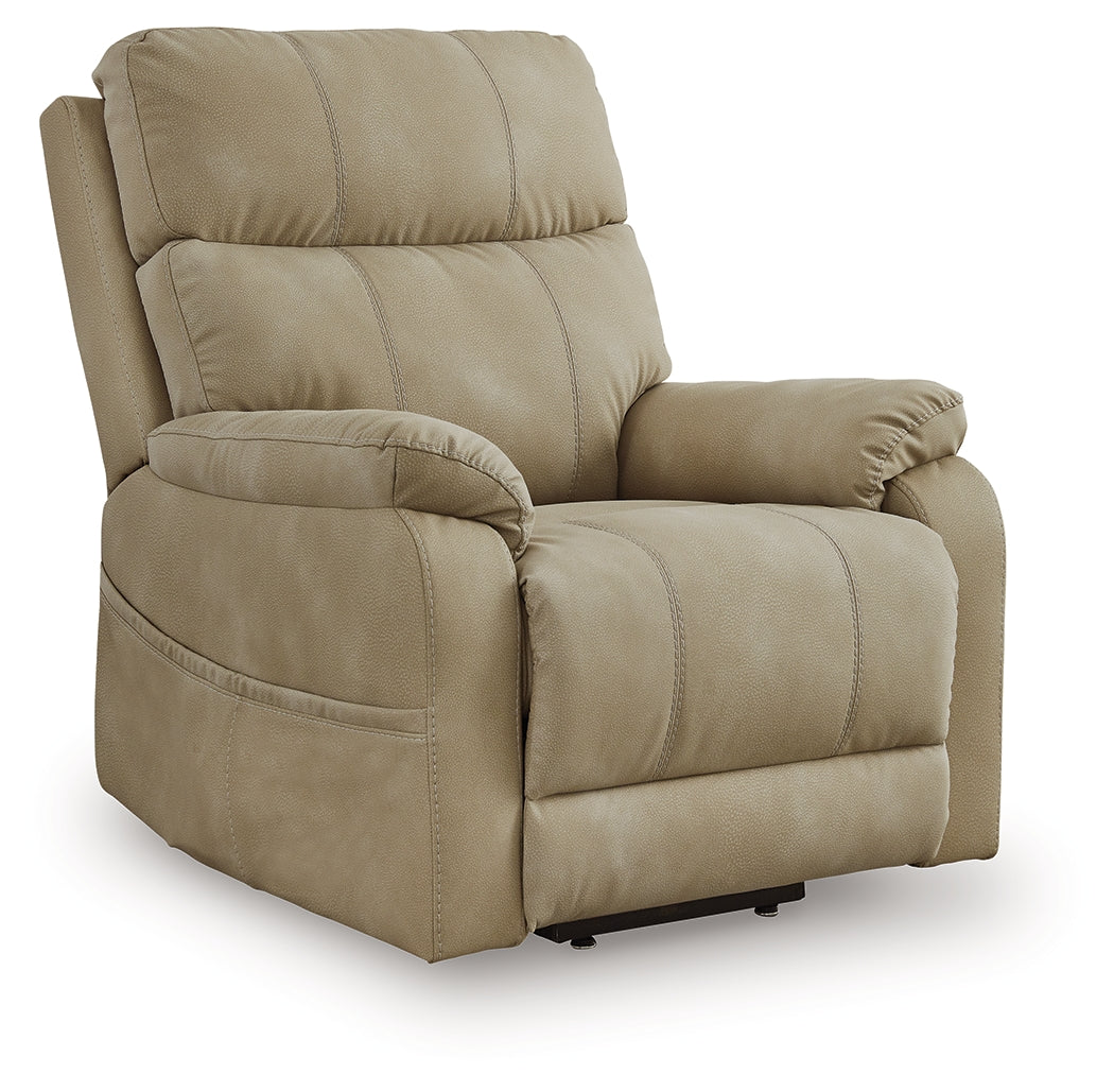 Next-Gen Durapella Sand Power Lift Recliner - Luna Furniture