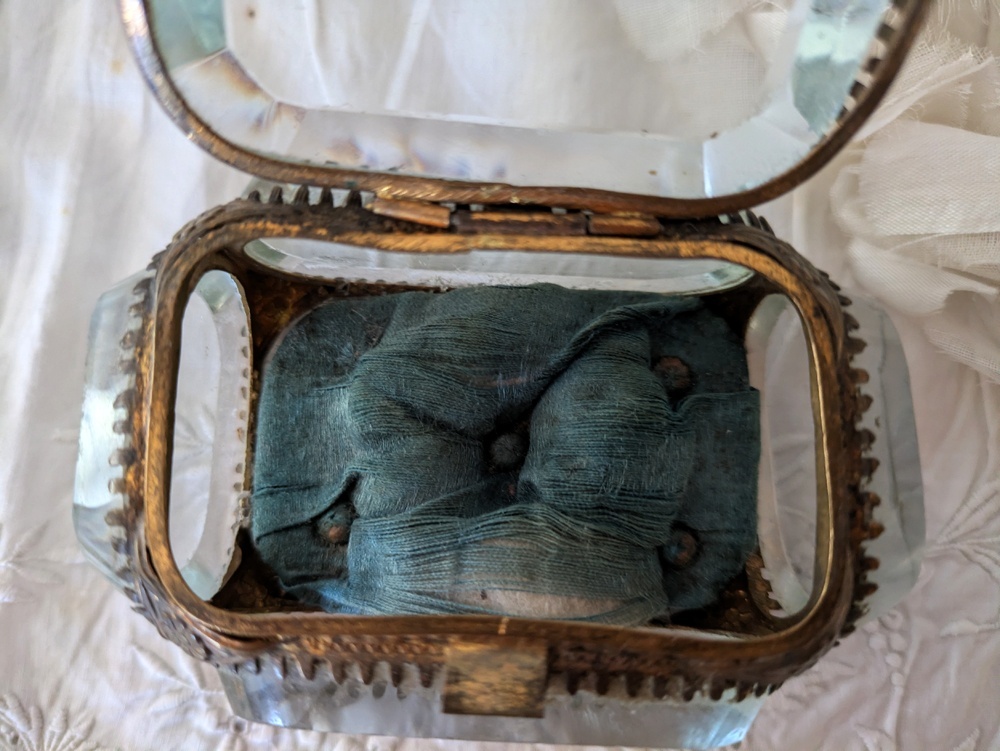 フランス 19世紀末 ベベルガラスのジュエリーボックス