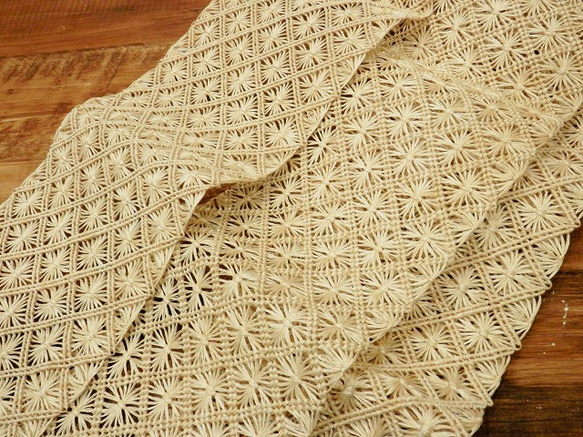 誉田屋源兵衛 芭蕉通風段文 羅 四寸帯 単帯 半巾帯 ゆかた帯 芭蕉 誉田