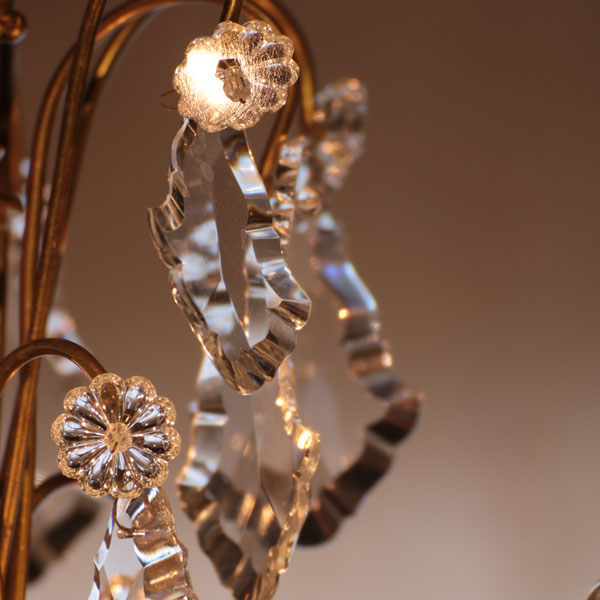 フランス アンティーク シャンデリア 直付けタイプ 4灯 電球付き E14