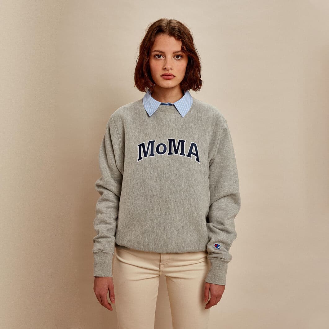 Champion クルーネックスウェットシャツ MoMA Edition グレー L(L
