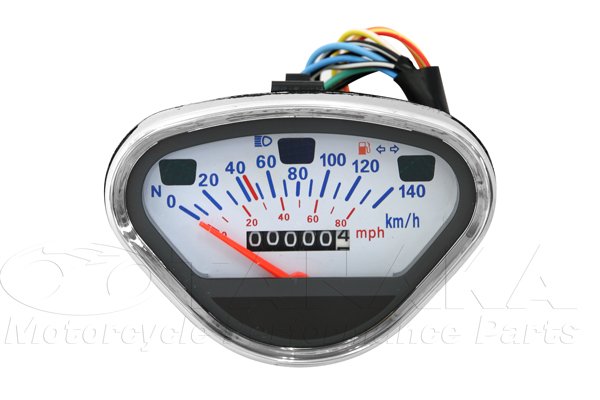 353wダックス シャリィ用 スピードメーター ホワイト｜ モンキーパーツ