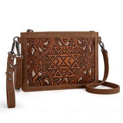 TR190-181 Trinity Ranch Floral Aztec Tooled Collection Clutch