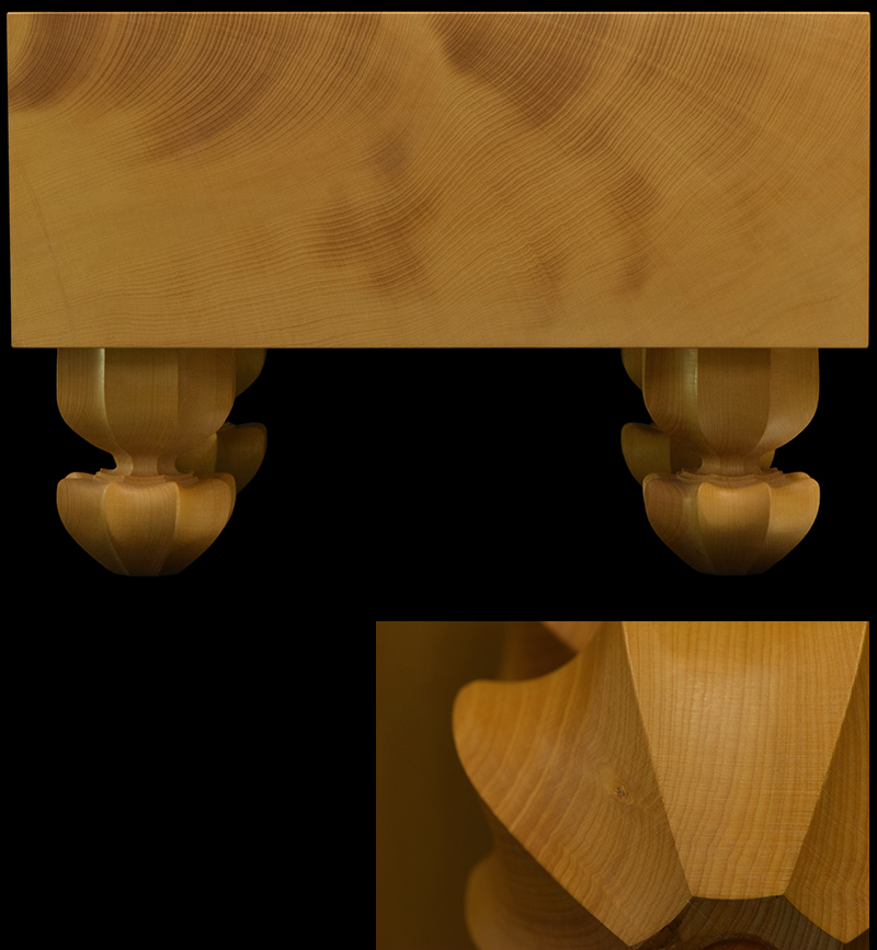 国産本榧足付碁盤 5寸4分（天柾） ga50043 | 前川榧碁盤店