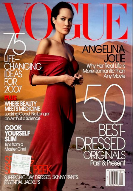 VOGUE Magazine US January 2007 ANGELINA JOLIE Elise Crombez SASHA PIVO