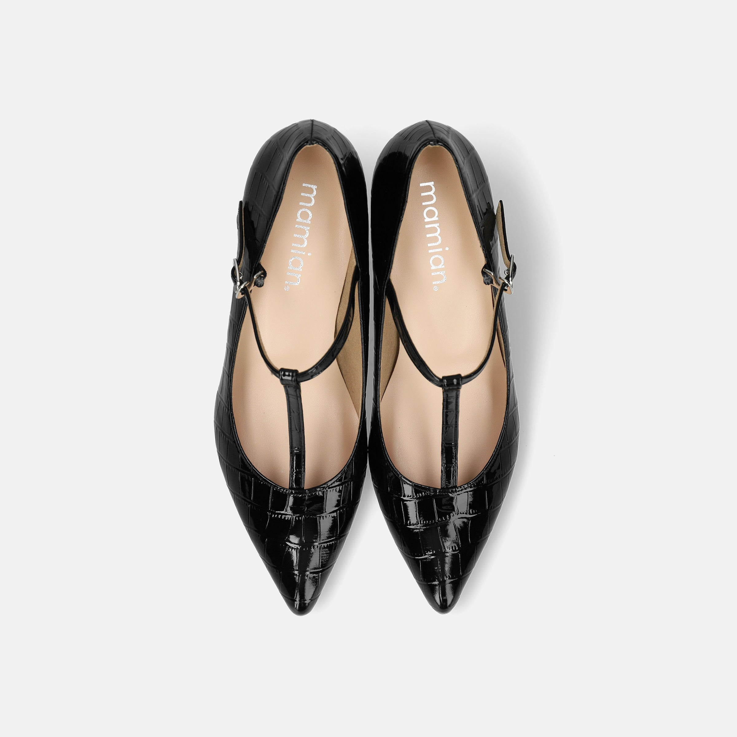 2026SS：Tストラップ パンプス 5cmヒール（m55201）ブラックCR