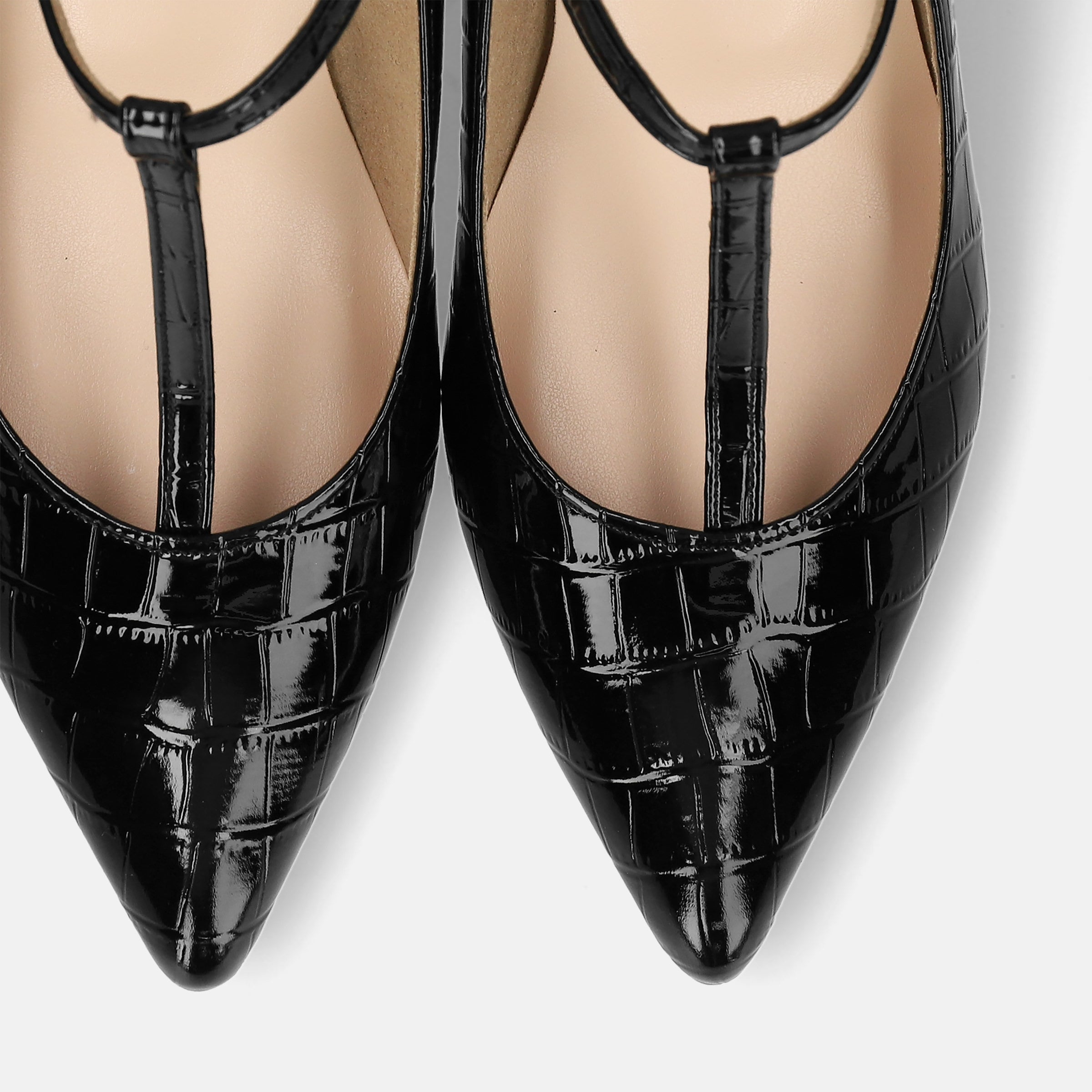 2026SS：Tストラップ パンプス 5cmヒール（m55201）ブラックCR