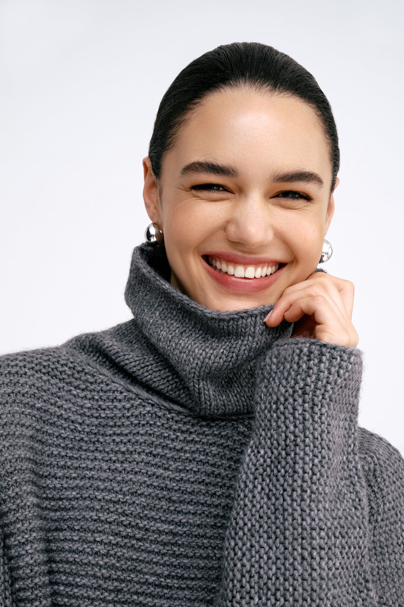 Women's Italian Wool Blend Waffle-Knit Sweater - Pia Turtleneck