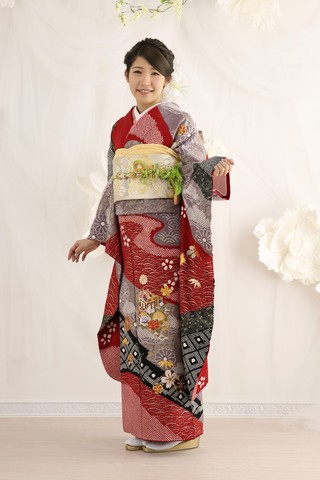 振袖-91 絞り 金駒 金駒刺繍 御所車 | 姫路の成人式振袖 袴レンタルと