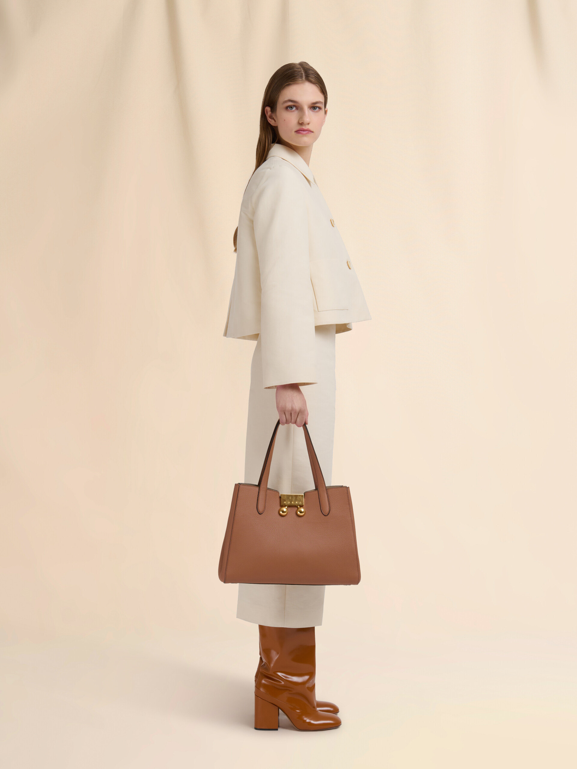 ブラウン レザー製 Trunkaroo トートバッグ | Marni