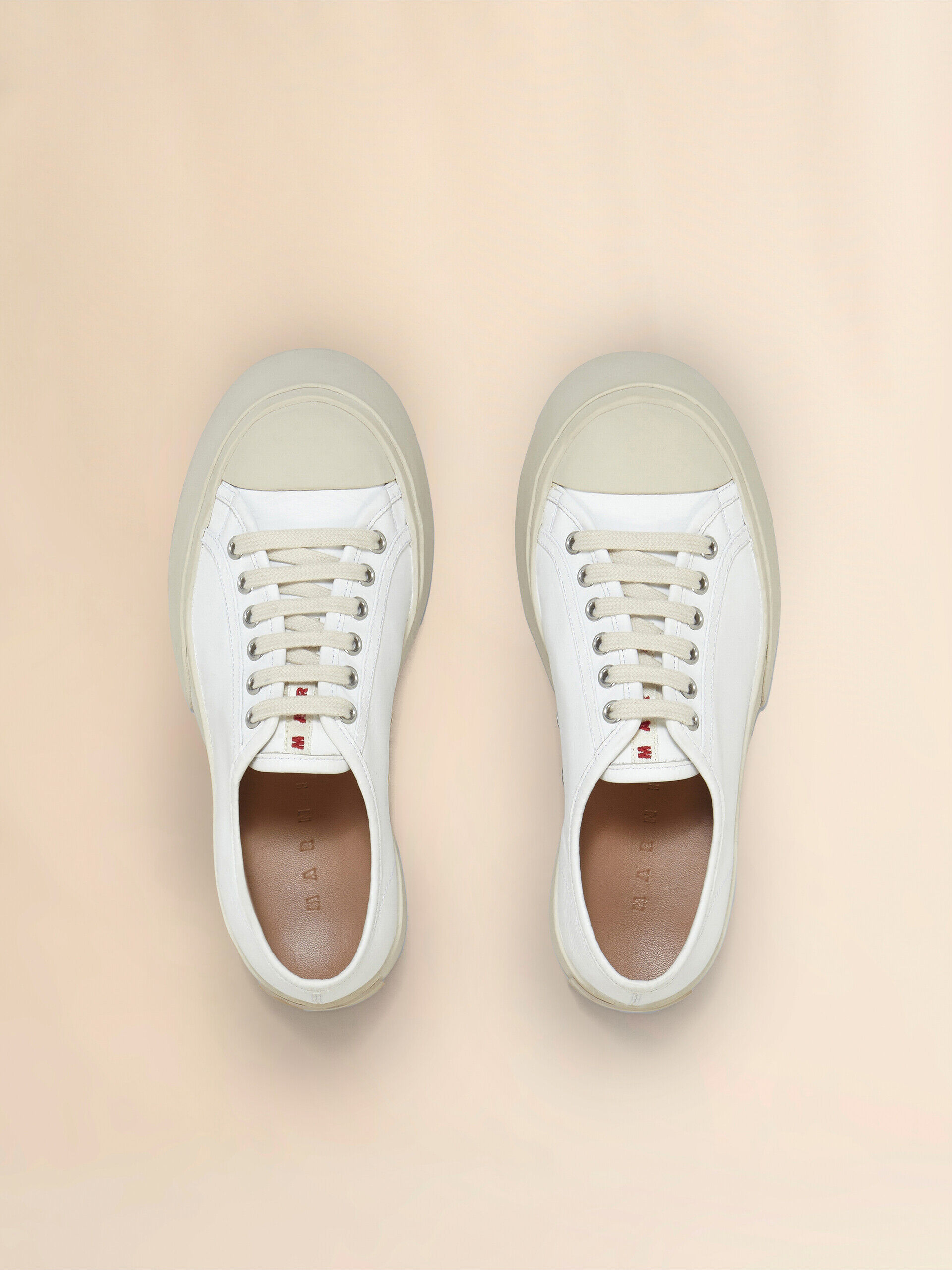 White nappa leather Pablo lace-up sneaker | Marni