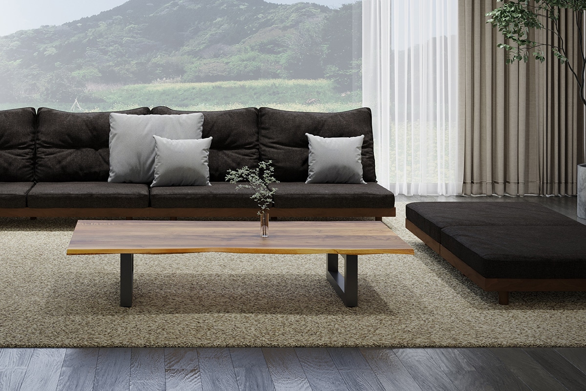 WILDWOOD LIVE EDGE LIVING TABLE sap side(幅 100cm × 奥行 90～70cm