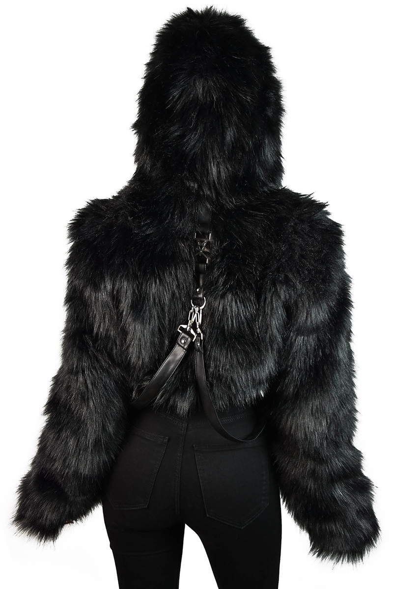 Women's jacket KILLSTAR - Night Creature Faux-Fur - KSRA002233