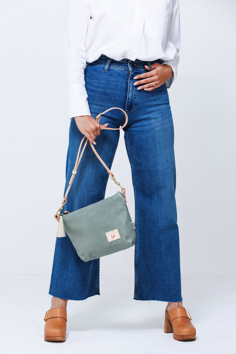 Seafoam Leather Sling Bag | Meanwhile Back on the Farm