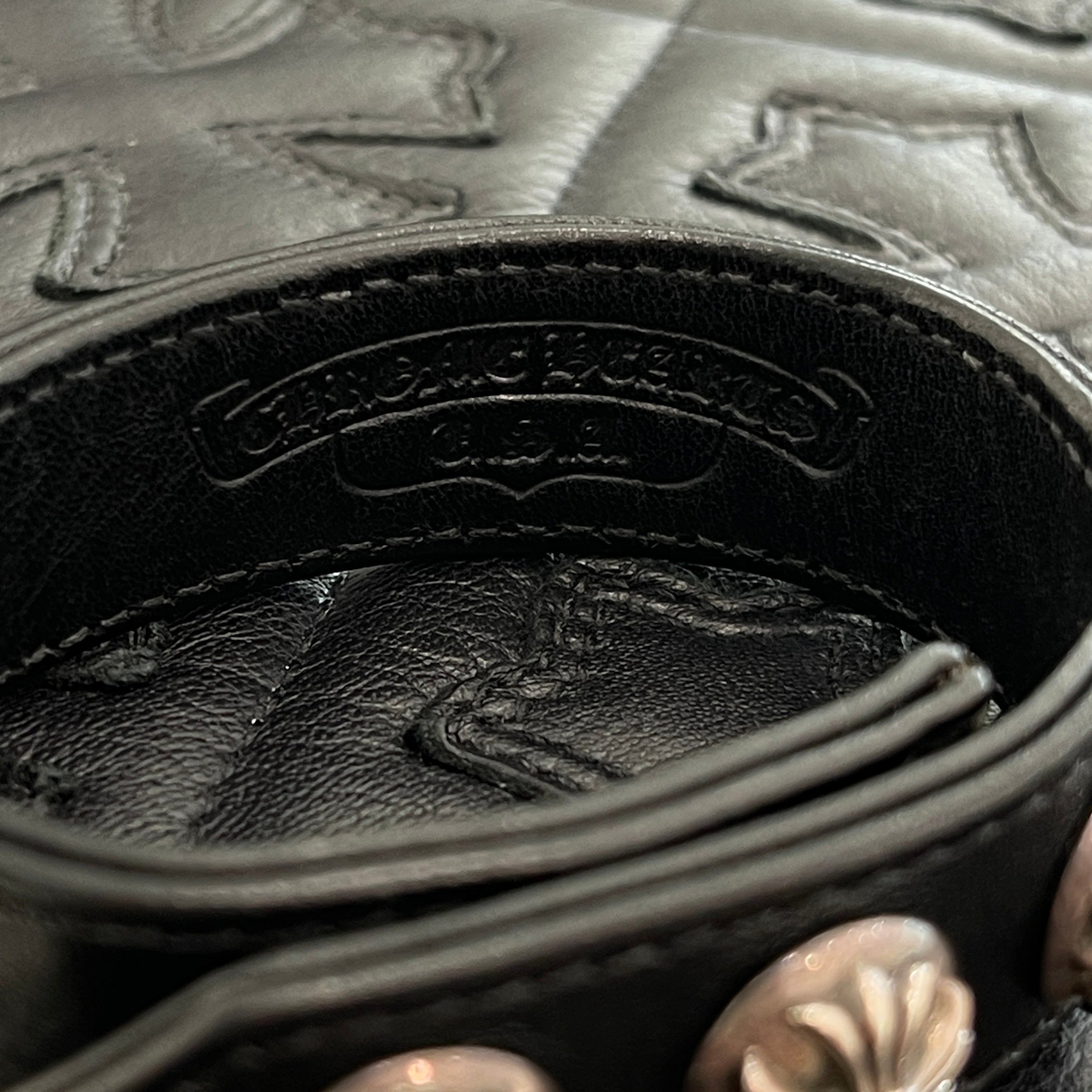 CHROME HEARTS 3BTN 2SNP LEATHER BRACELET クロムハーツ クロスボール