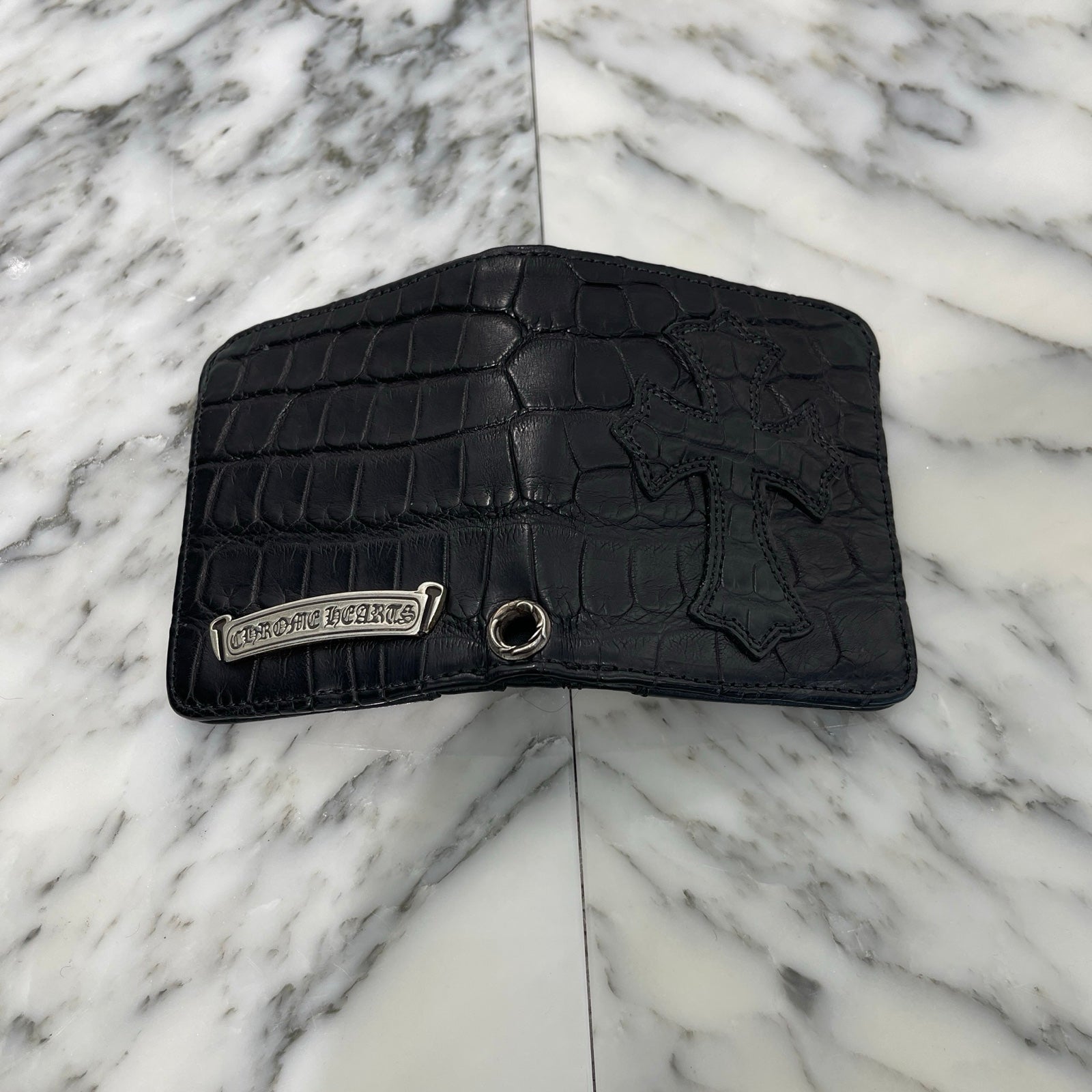 CHROME HEARTS DR DIGIACOMO Alligator Leather Cross Patch Compact