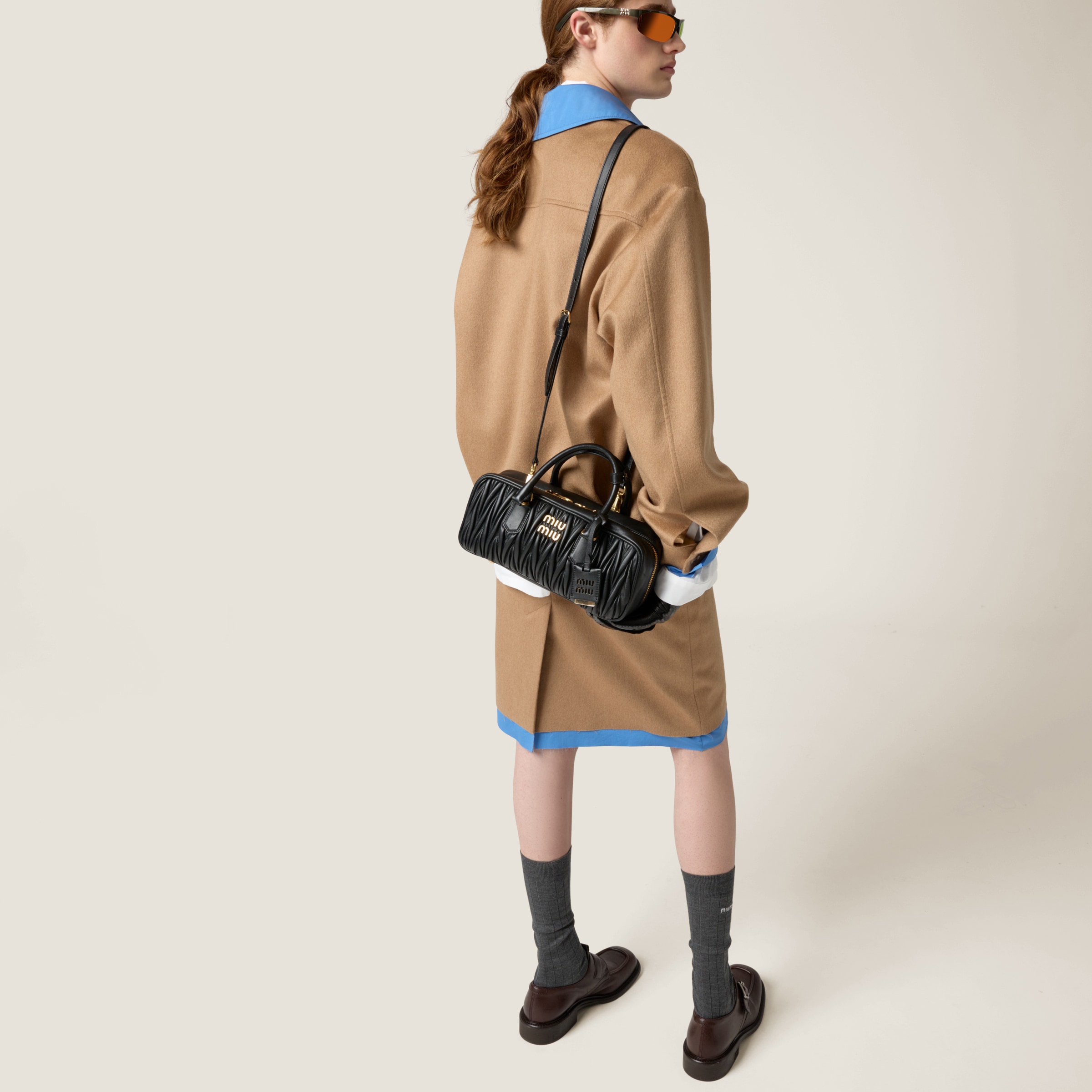 ブラック アルカディ マテラッセレザー バッグ | Miu Miu