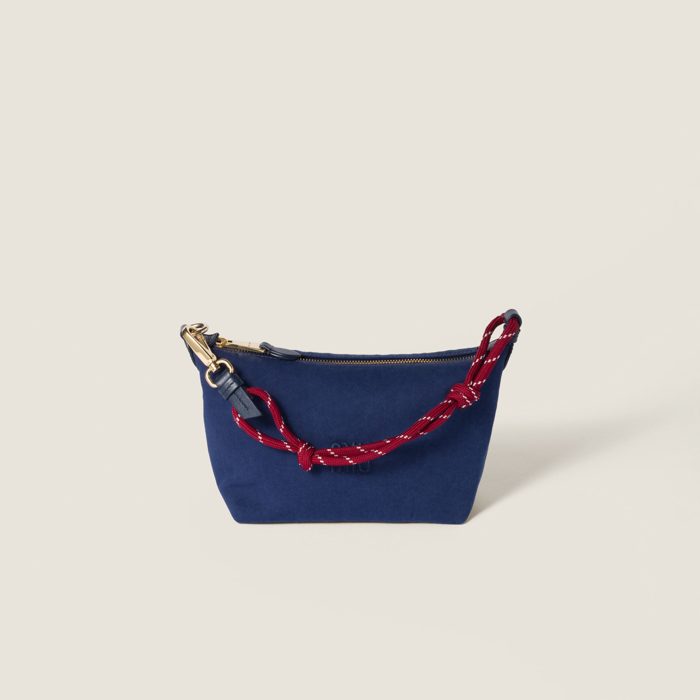 Indigo/amaranth Gabardine Pouch | Miu Miu