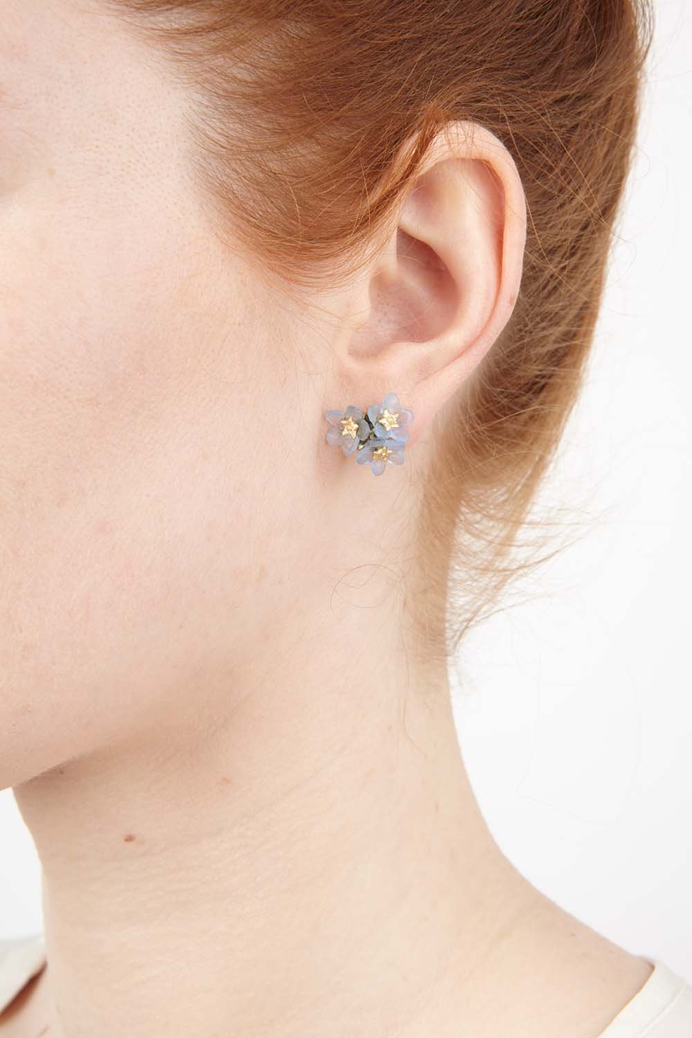 Forget Me Not Earrings - Triple Flower Post – Michael Michaud US