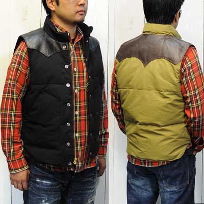 SUGAR CANE(シュガーケーン)「LATHER YOKE DOWN VEST」レザーヨーク