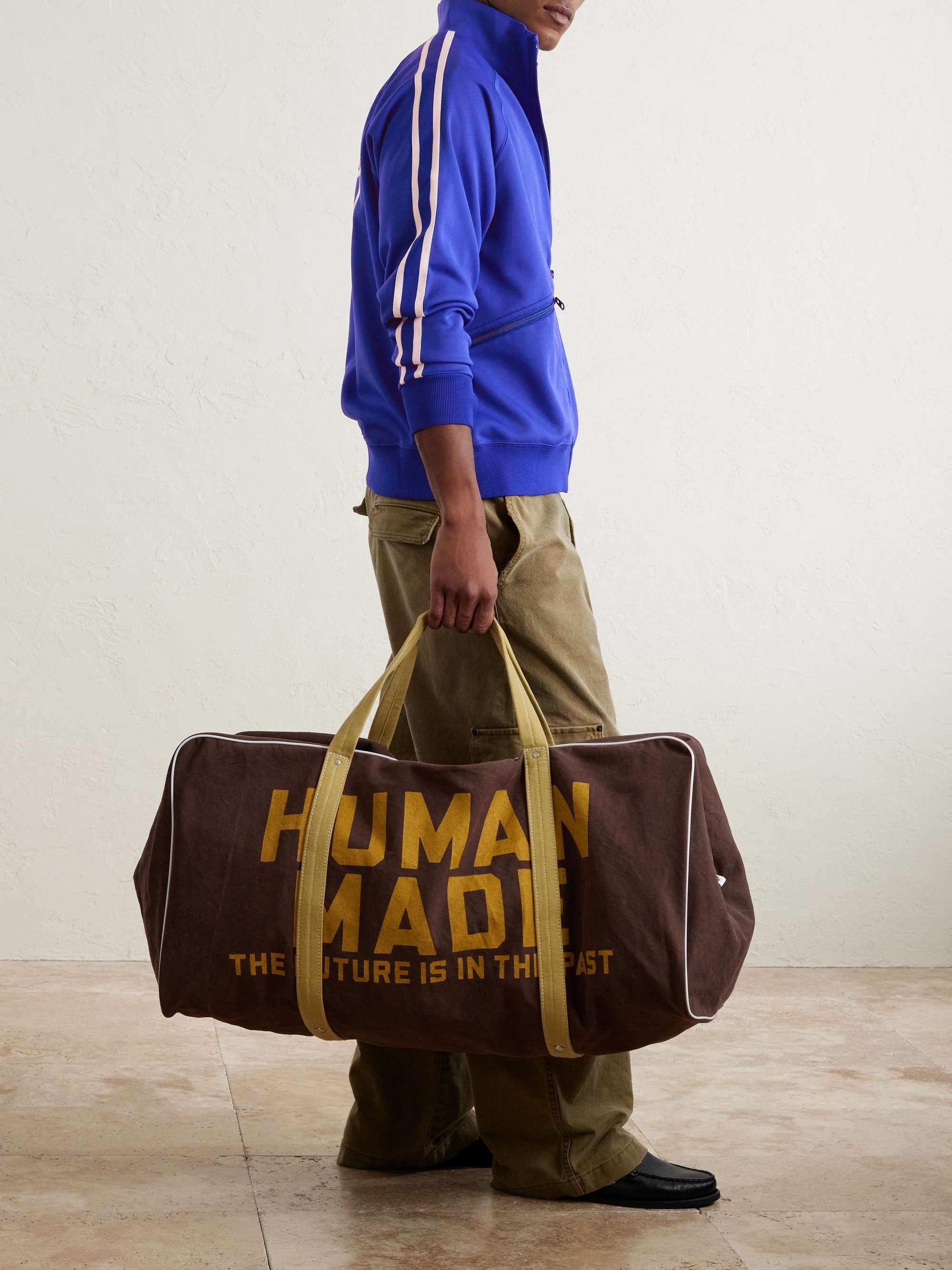 HUMAN MADE Boston Logo-Print Cotton-Canvas Weekend Bag for Men