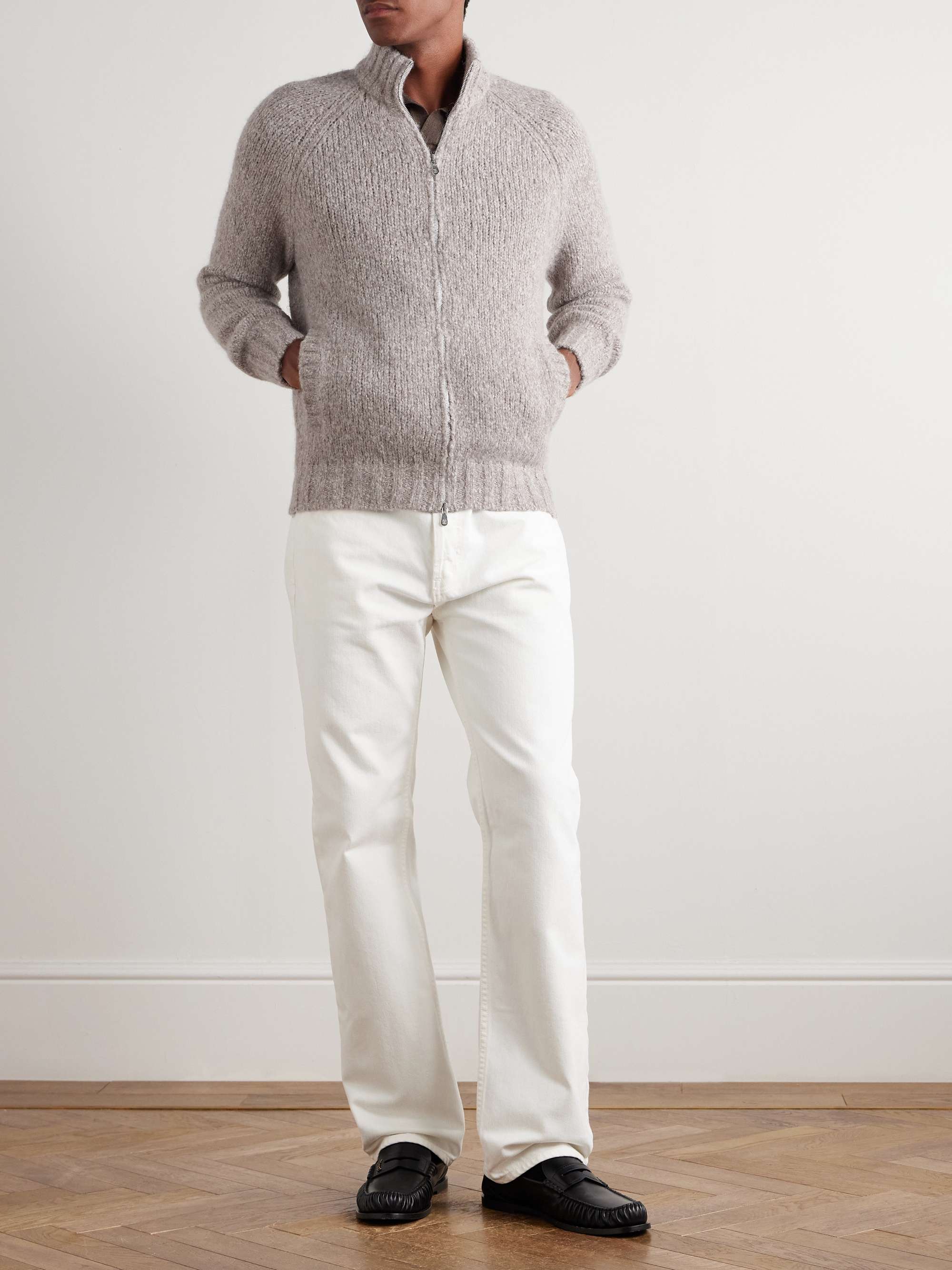 BRUNELLO CUCINELLI Slim-Fit Alpaca-Blend Zip-Up Cardigan for Men