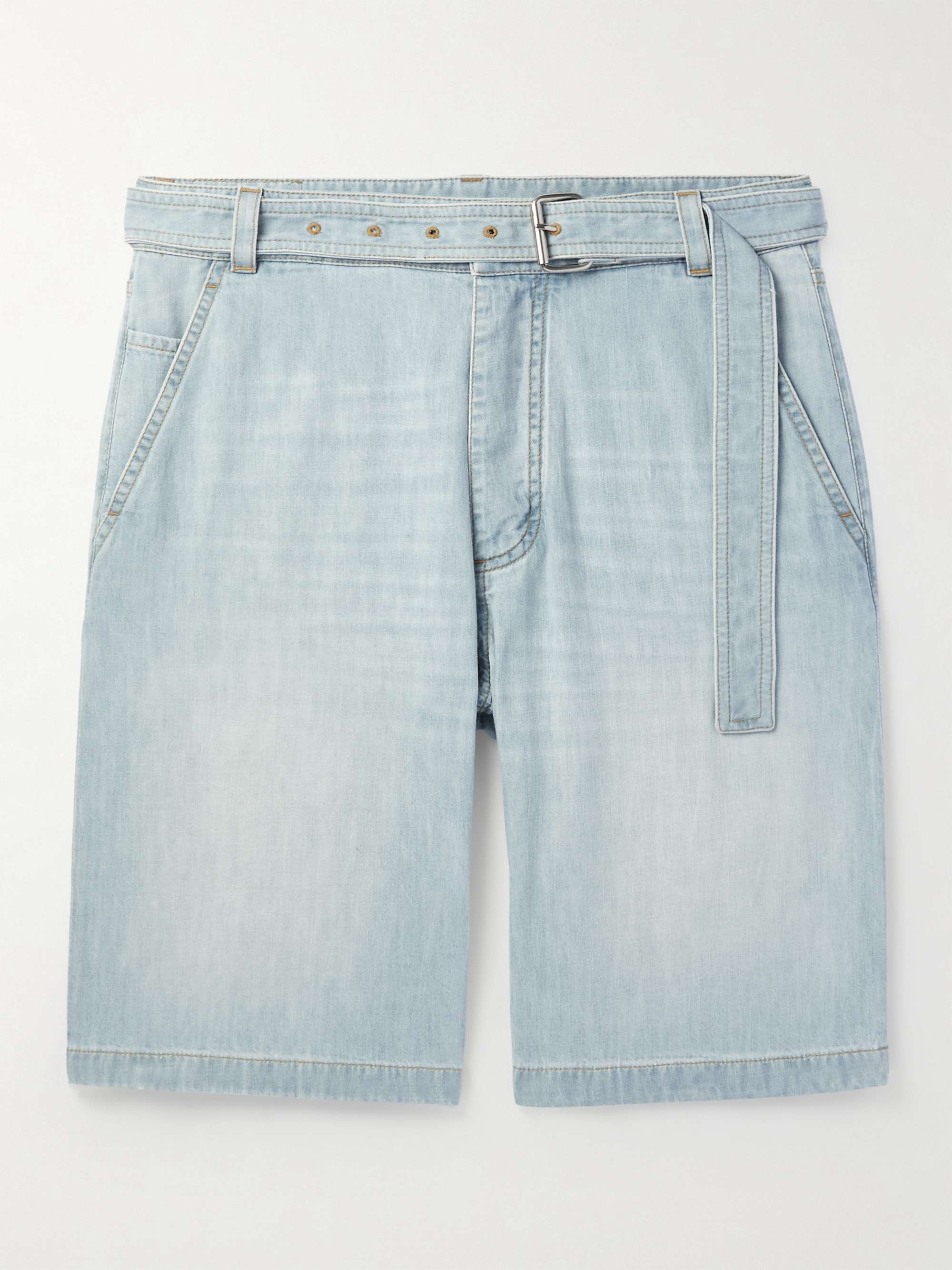BOTTEGA VENETA Straight-Leg Belted Denim Shorts for Men | MR PORTER