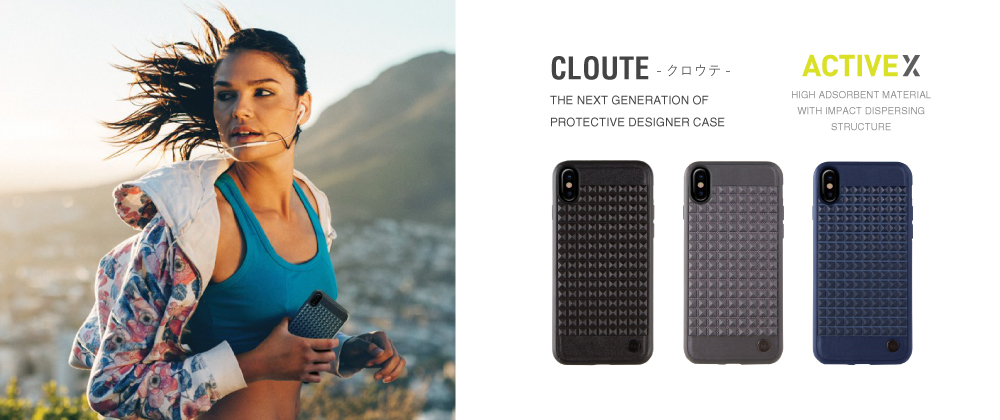 iPhone XS/iPhone X シェル型ケース/耐衝撃/Cloute/Shadows（Grey