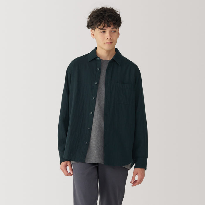 Men's Kapok Blend Double Gauze Long Sleeve Shirt | MUJI USA