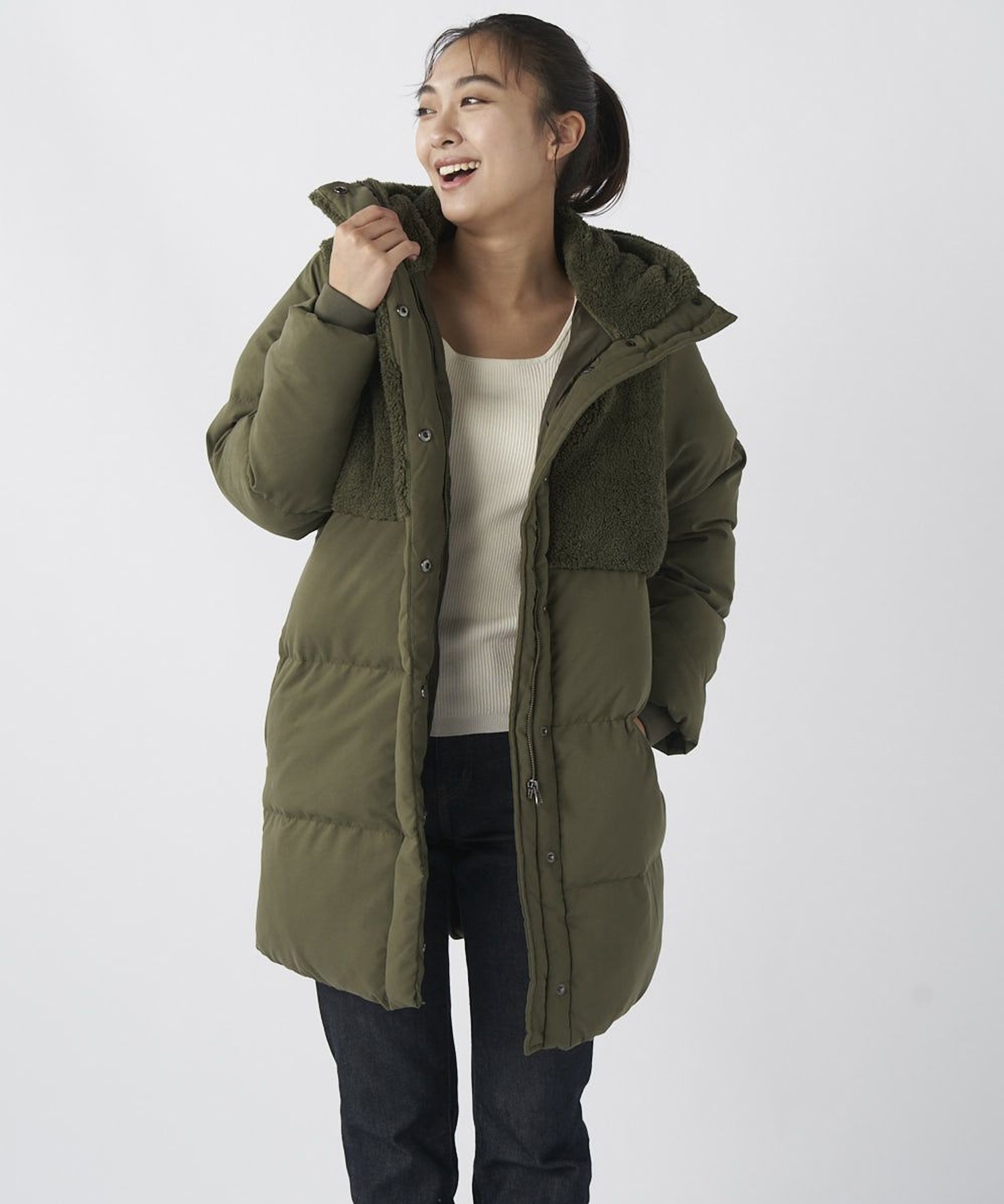 OP オーピー アウター レディース キルティング 中綿 ロングジャケット