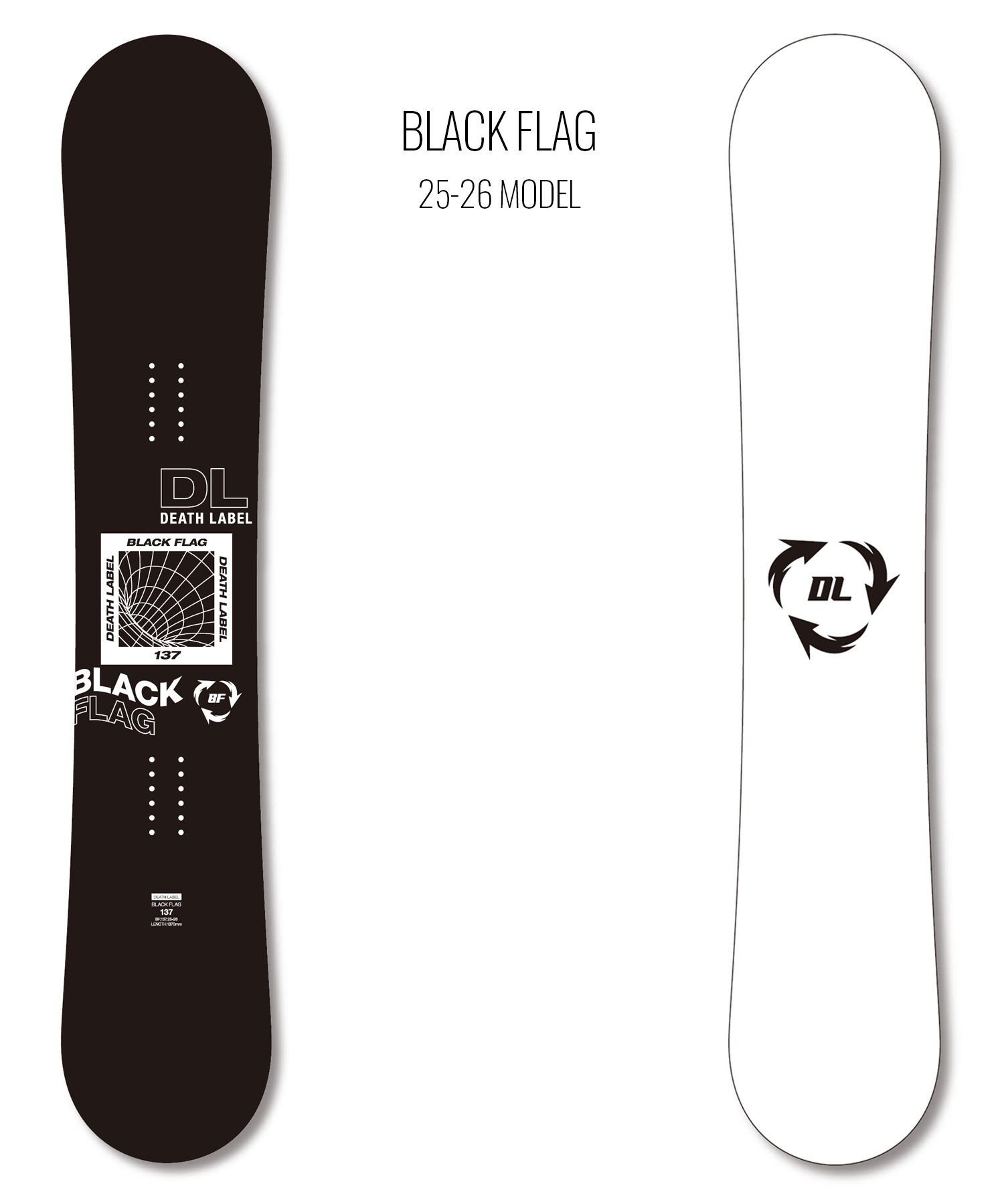 DEATH LABEL デスレーベル ブラック フラッグ スノーボード 板 ユニ