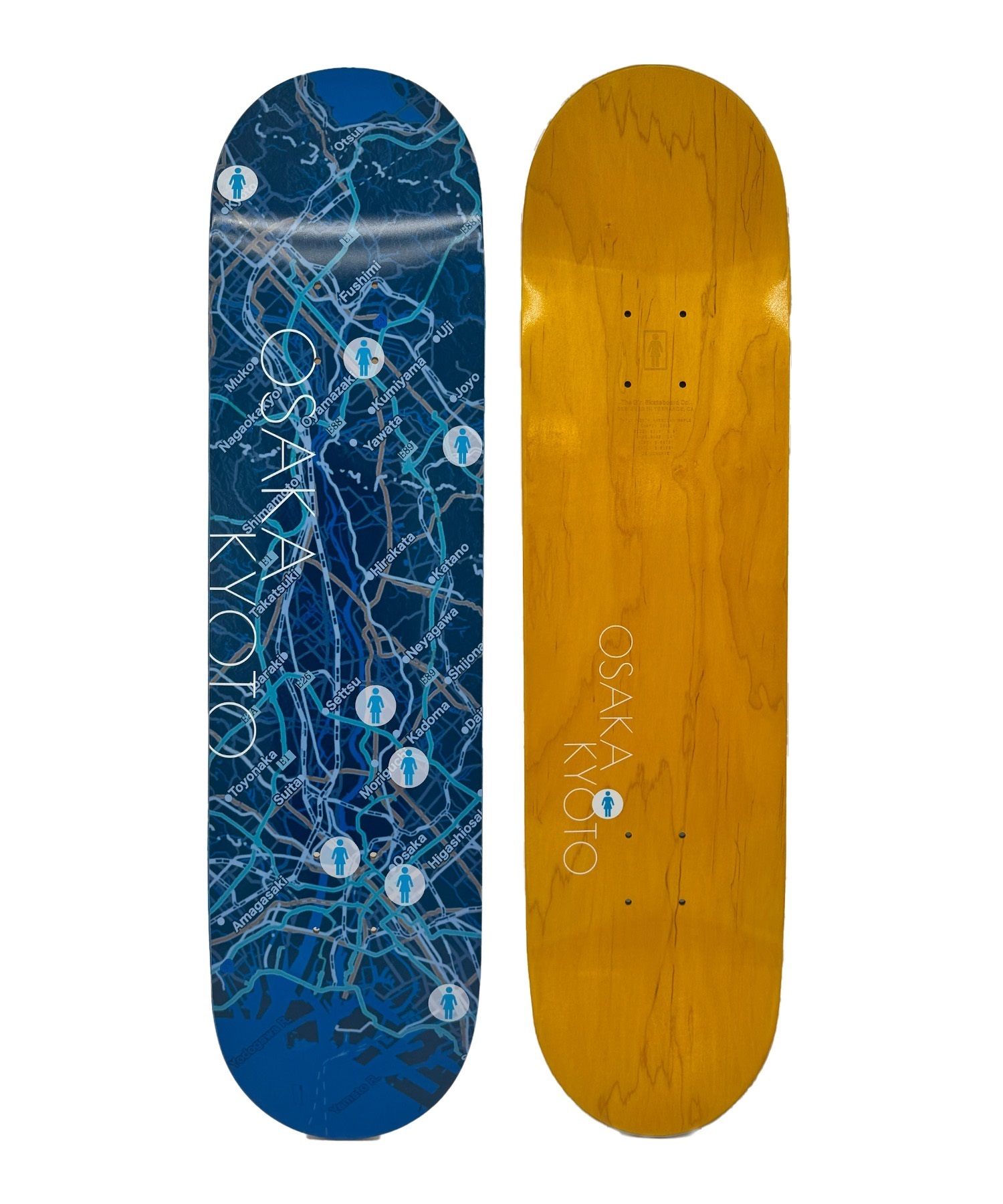 GIRL ガール スケートボード デッキ 8.0 inch MR MAPS SERIES ムラサキ