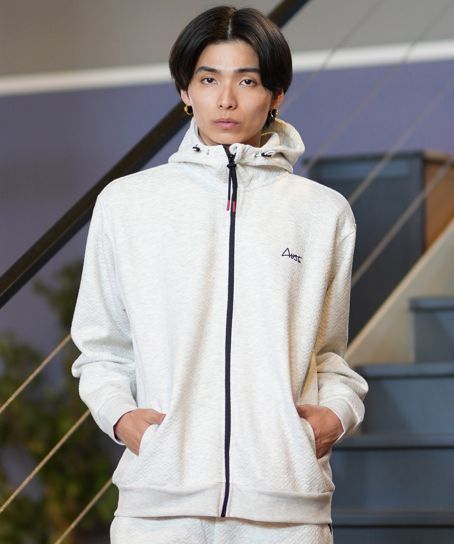 AUST オースト メンズ パーカー ボンディングZIPパーカー ジップアップ