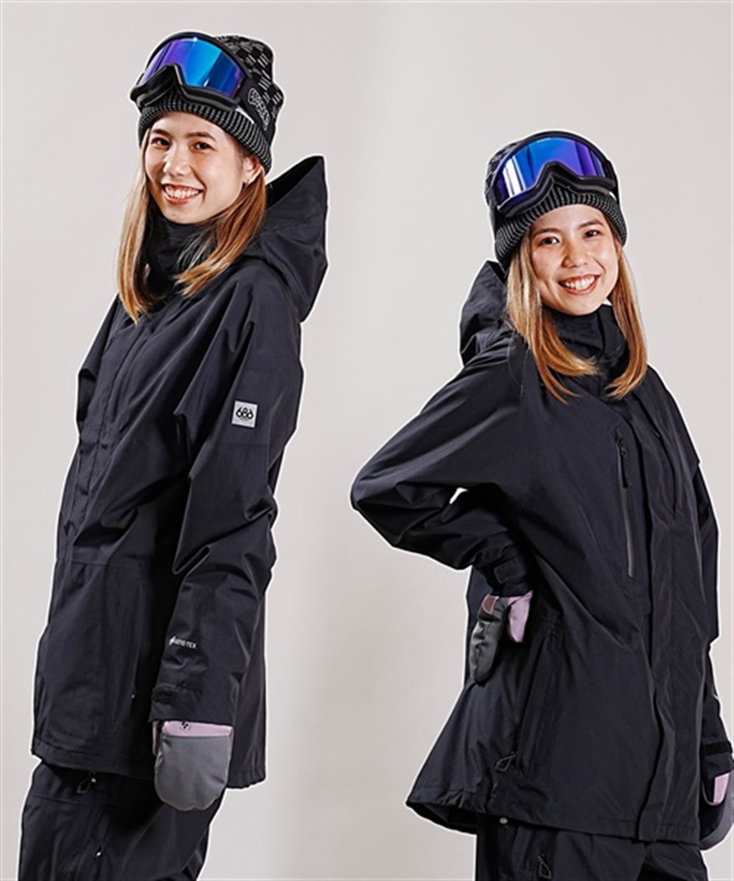 686 スノーボードウェア 上下セット スカル ドクロ 柄とグローブ付き