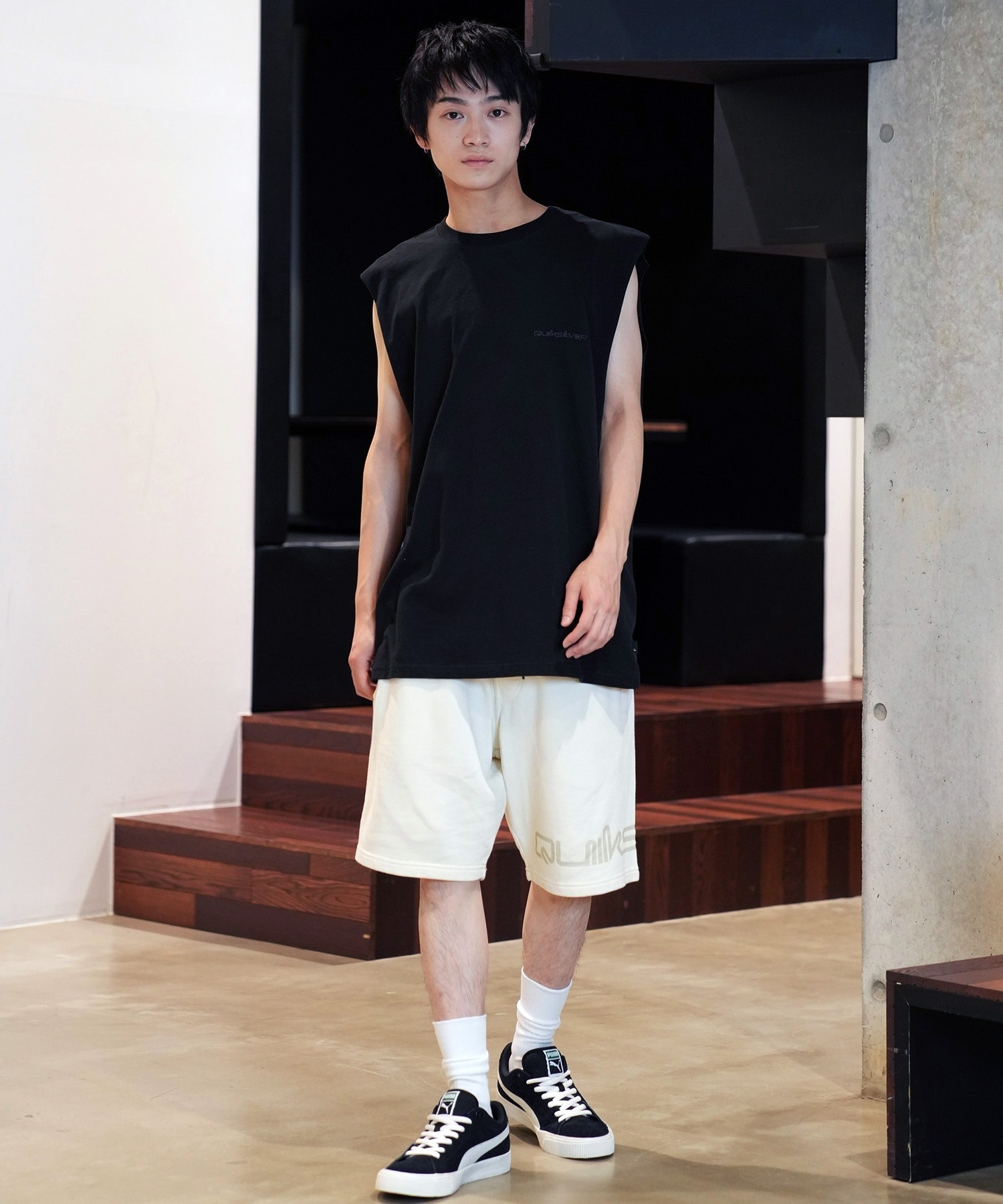 QUIKSILVER クイックシルバー タンクトップ メンズ カットオフ バック