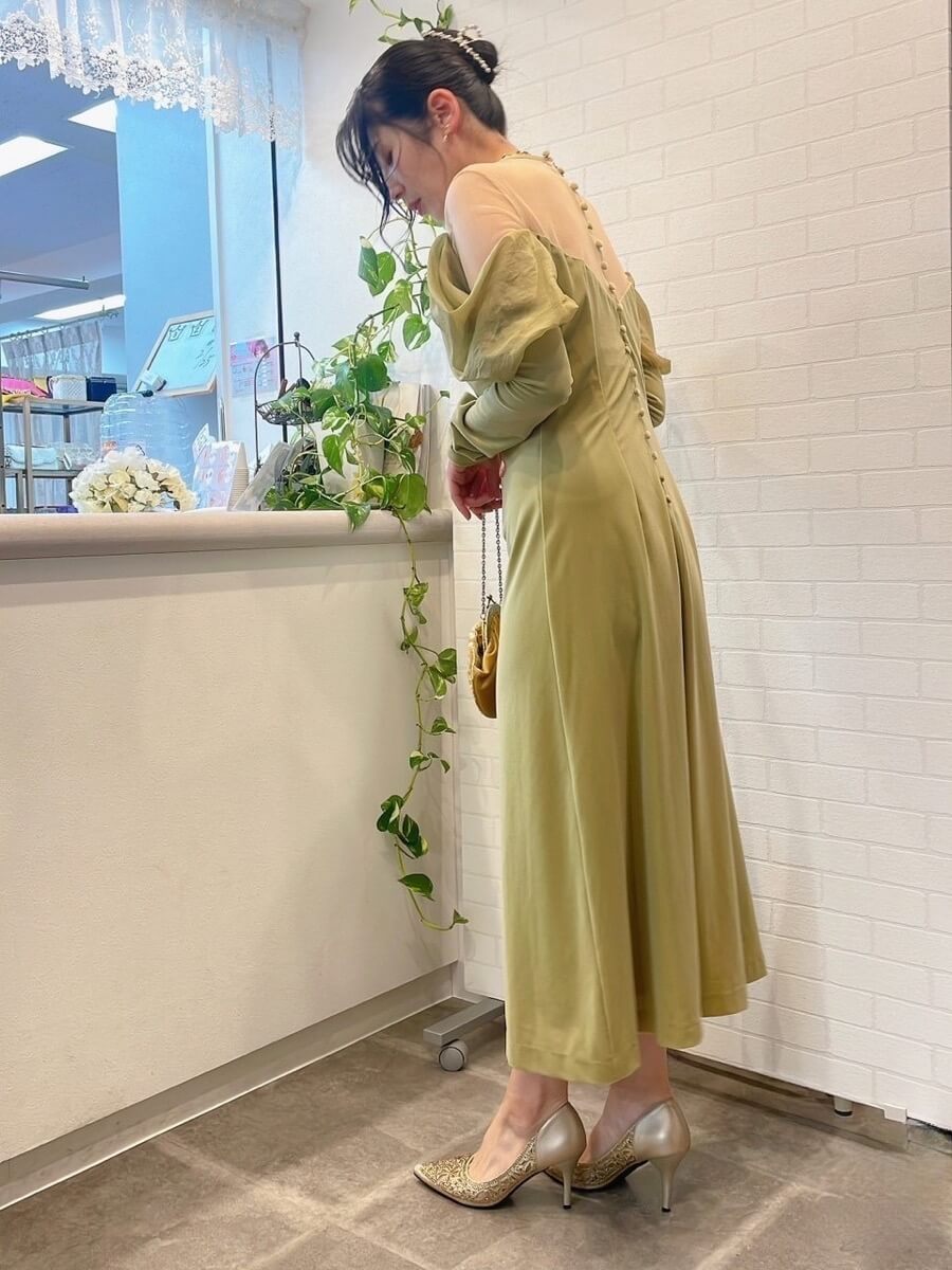 my closet / UND VELOUR OFF SHOULDER DRESS S