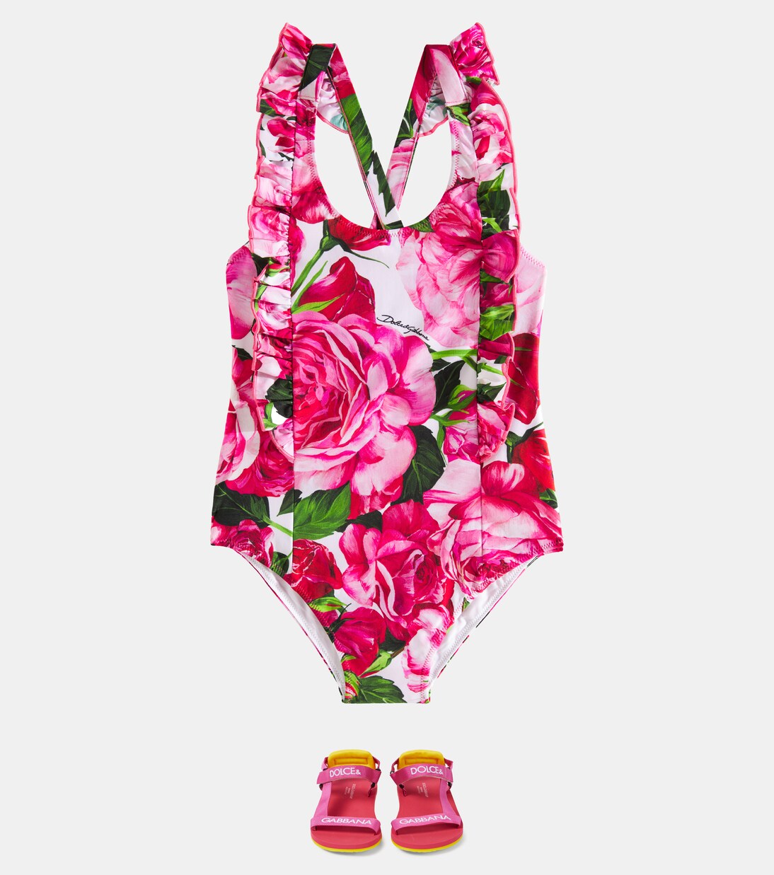 Floral swimsuit in pink - Dolce Gabbana Kids | Mytheresa