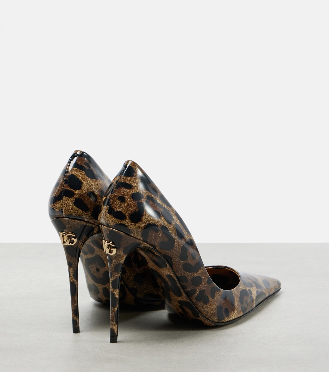 105 leopard-print polished leather pumps in multicoloured - Dolce