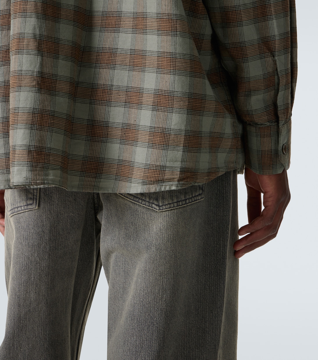 Borrowed checked cotton flannel shirt in multicoloured - Our