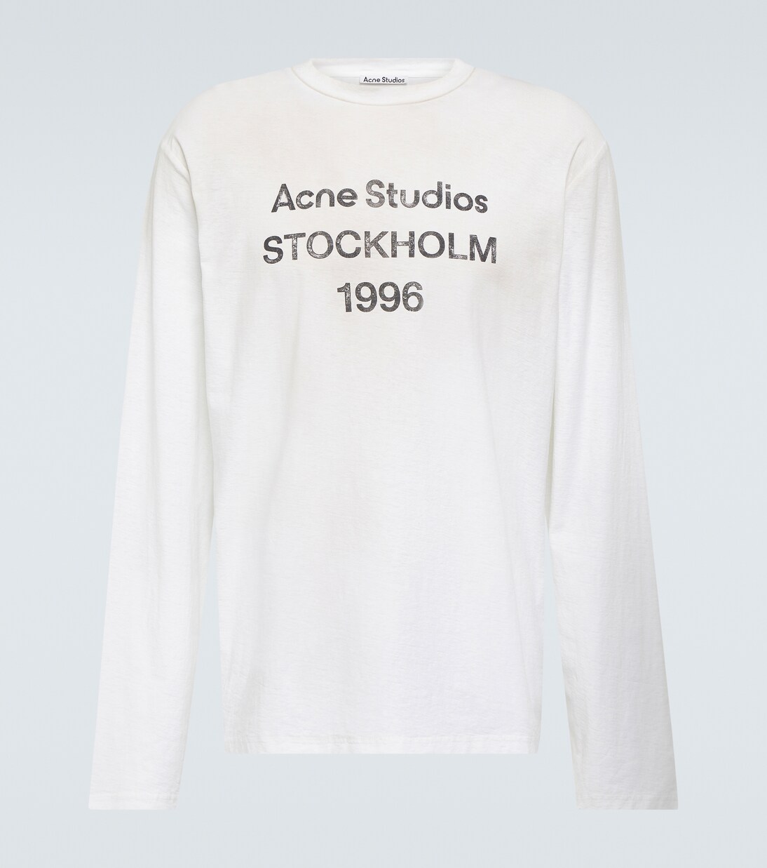 Logo distressed jersey T-shirt in white - Acne Studios | Mytheresa