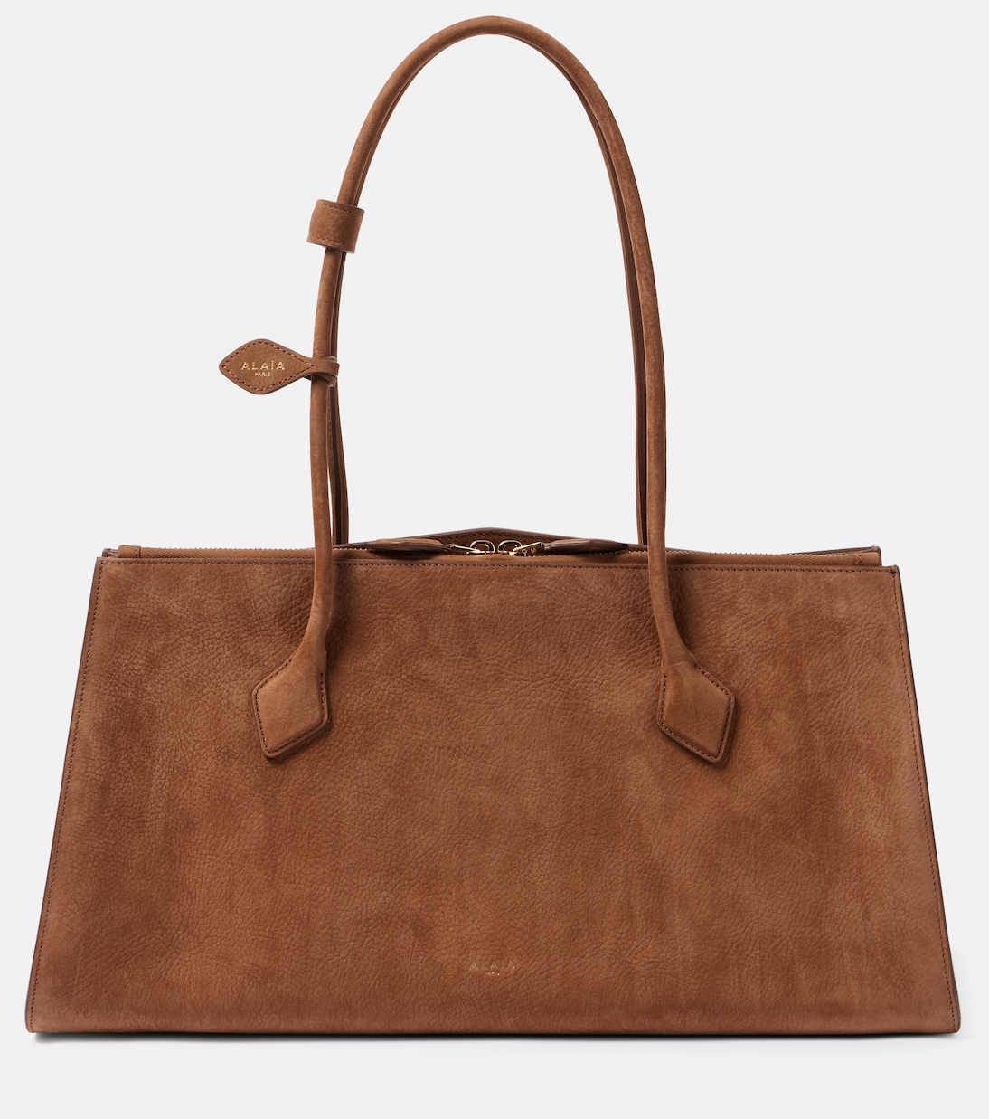 Le Teckel suede tote bag in brown - Alaia | Mytheresa