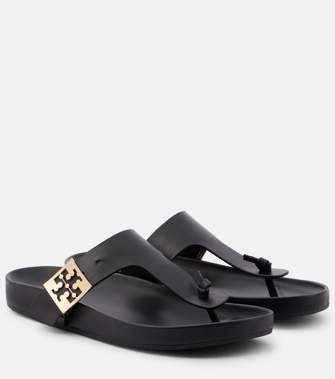 Mellow leather thong sandals in black - Tory Burch | Mytheresa
