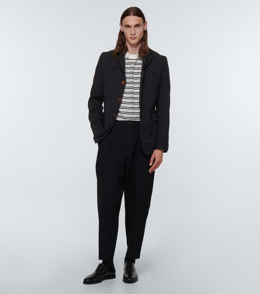 Pinstriped blazer in black - Comme Des Garcons Homme Deux | Mytheresa