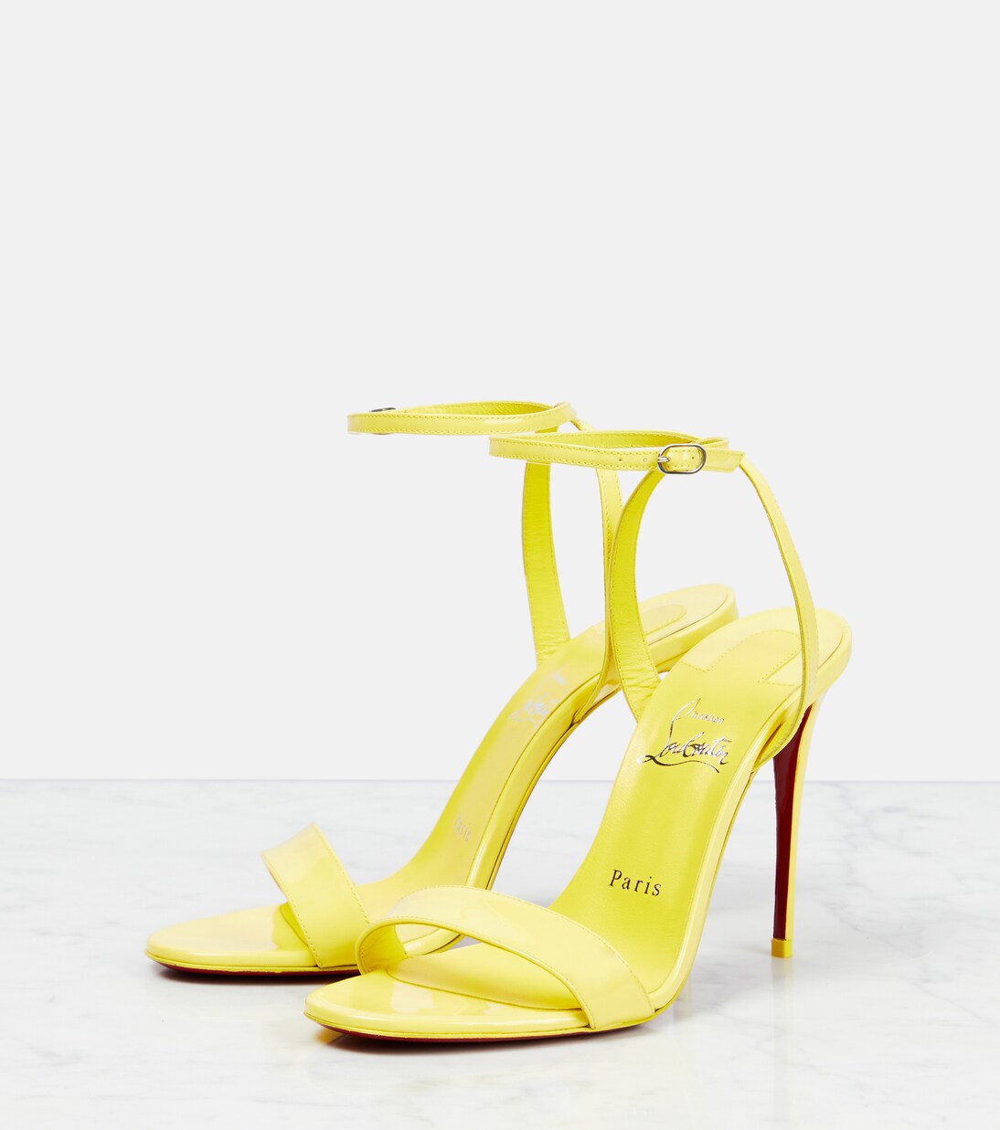 Loubigirl 100 patent leather sandals in yellow - Christian