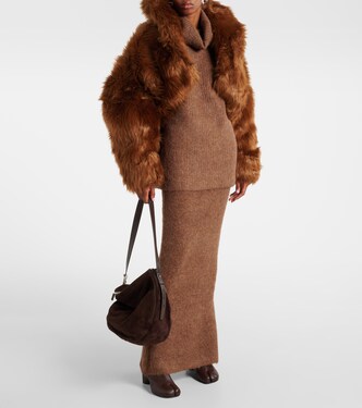 Vicinity cropped faux fur jacket in brown - Entire Studios | Mytheresa